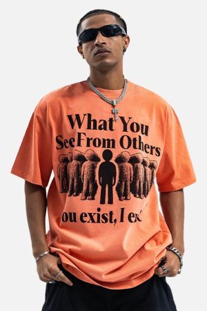 Concert Outfit Street Retro Portrait Letter Print T-Shirt