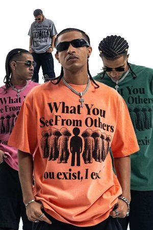 Concert Outfit Street Retro Portrait Letter Print T-Shirt