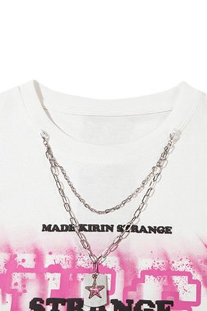 Concert Outfit Street Retro Star Chain Print Vest