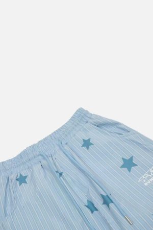 Concert Outfit Street Retro Star Vertical Stripes Trousers