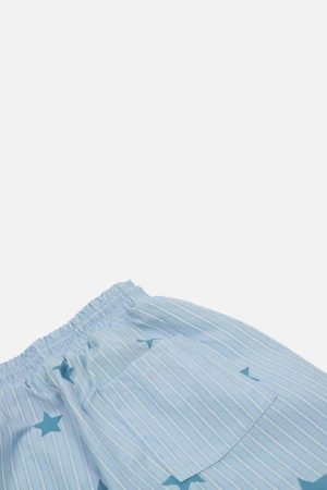 Concert Outfit Street Retro Star Vertical Stripes Trousers