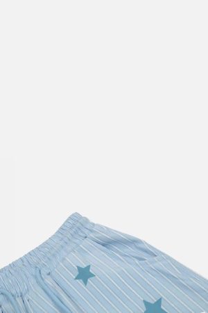 Concert Outfit Street Retro Star Vertical Stripes Trousers