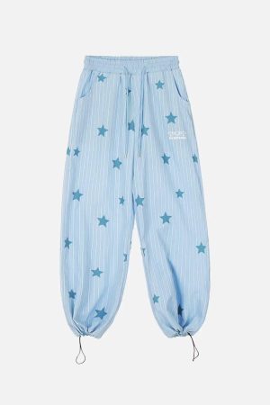 Concert Outfit Street Retro Star Vertical Stripes Trousers