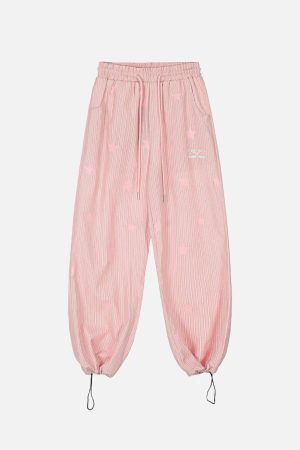 Concert Outfit Street Retro Star Vertical Stripes Trousers