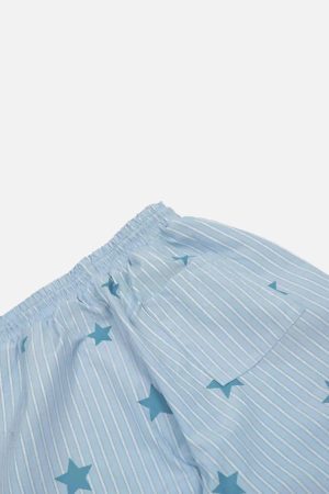 Concert Outfit Street Retro Star Vertical Stripes Trousers