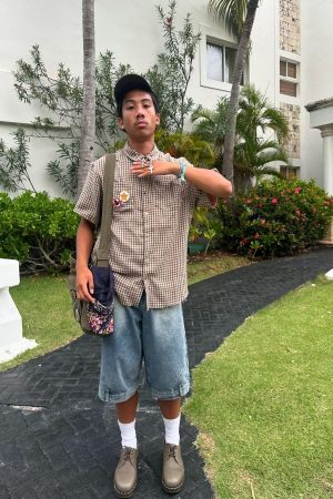 Concert Outfit Street Reversible Short-Sleeved Shirt