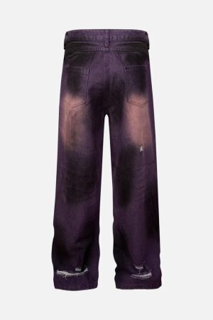 Concert Outfit Street Ripped Dirty Dye Jeans