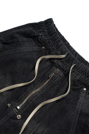 Concert Outfit Street RO Washed Denim Cargo Jort