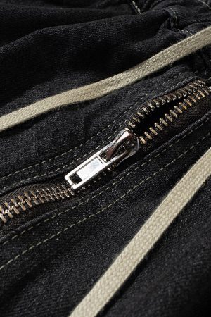 Concert Outfit Street RO Washed Denim Cargo Jort