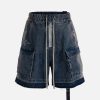 Concert Outfit Street RO Washed Denim Cargo Jort