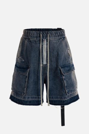 Concert Outfit Street RO Washed Denim Cargo Jort