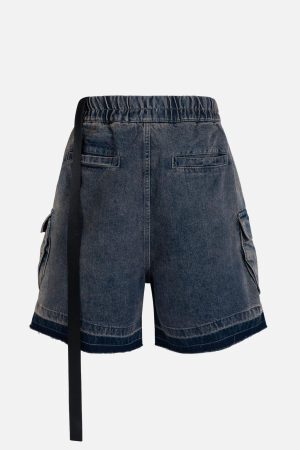 Concert Outfit Street RO Washed Denim Cargo Jort