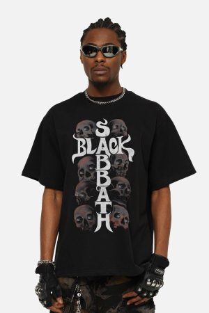 Concert Outfit Street Skull Graphic T-Shirt