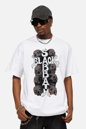 Concert Outfit Street Skull Graphic T-Shirt