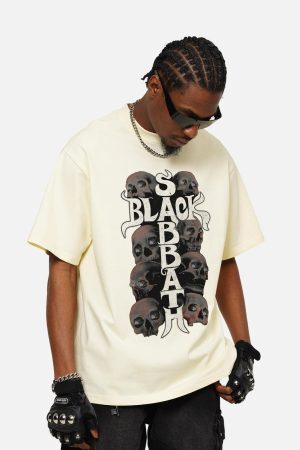 Concert Outfit Street Skull Graphic T-Shirt
