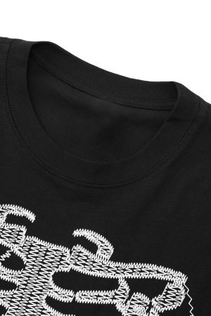 Concert Outfit Street Skull Print T-Shirt