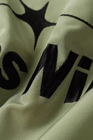 Concert Outfit Street Stars Embroidered Zip-Up Jacket