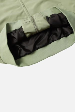 Concert Outfit Street Stars Embroidered Zip-Up Jacket