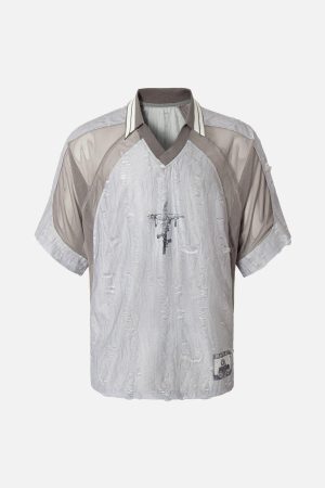 Concert Outfit Street Stitching Cross Print T-Shirt