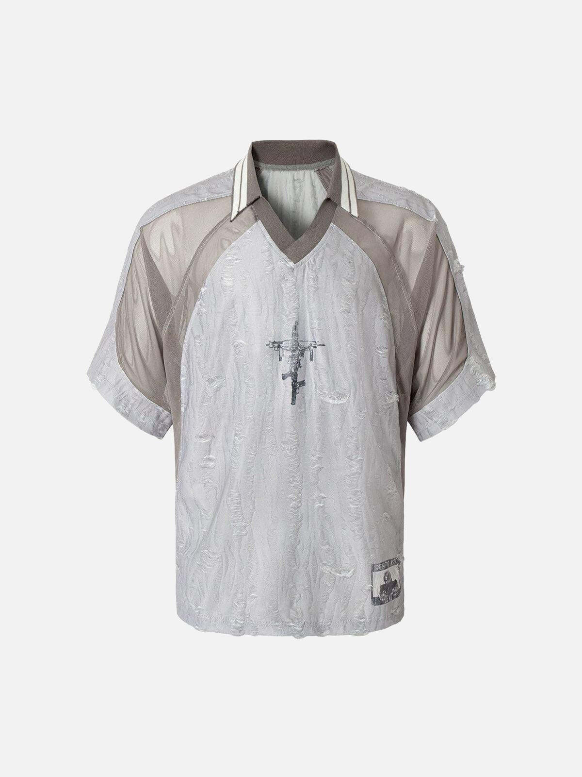 Concert Outfit Street Stitching Cross Print T-Shirt Concert Outfit Street Stitching Cross Print T-Shirt