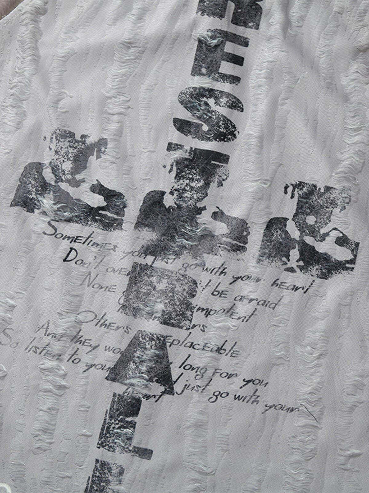 Concert Outfit Street Stitching Cross Print T-Shirt Concert Outfit Street Stitching Cross Print T-Shirt