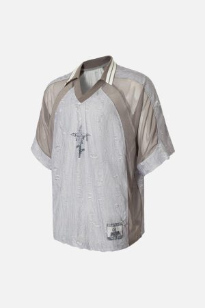 Concert Outfit Street Stitching Cross Print T-Shirt