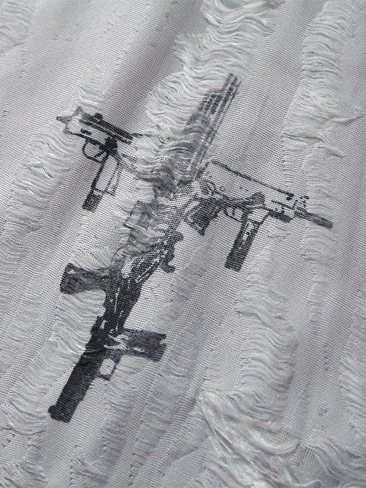 Concert Outfit Street Stitching Cross Print T-Shirt Concert Outfit Street Stitching Cross Print T-Shirt