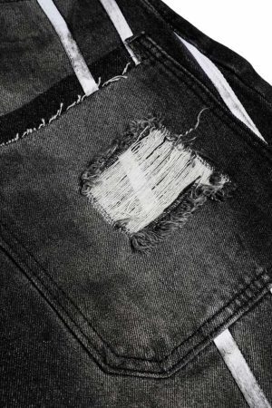 Concert Outfit Street Stripe Dirty Dye Barrel Jeans