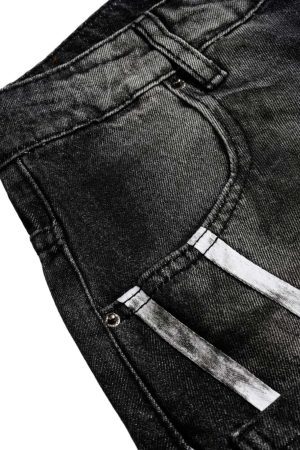 Concert Outfit Street Stripe Dirty Dye Barrel Jeans