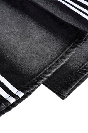 Concert Outfit Street Stripe Paneled Work Jeans