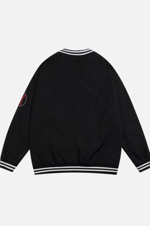 Concert Outfit Street V-Neck Baseball-Inspired Sweatshirt