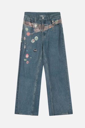 Concert Outfit Street Washed Cleanfit Straight Jeans