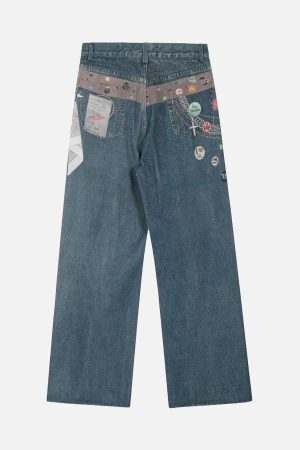 Concert Outfit Street Washed Cleanfit Straight Jeans