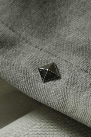 Concert Outfit Street Washed Distressed Stitching Rivet Hooded Jacket