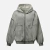 Concert Outfit Street Washed Distressed Stitching Rivet Hooded Jacket