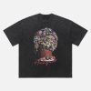 Concert Outfit Street Washed Portrait Print T-Shirt