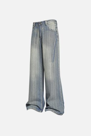 Concert Outfit Stripe Washed Jeans