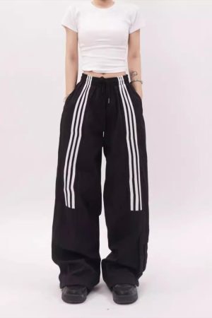 Concert Outfit Striped Draped Sweatpants