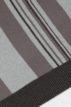 Concert Outfit Striped Embroidered Knit Polo Sweater