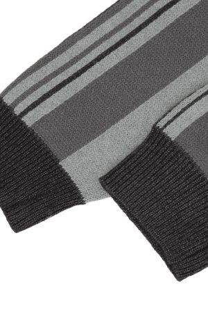 Concert Outfit Striped Embroidered Knit Polo Sweater