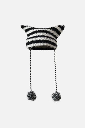 Concert Outfit Striped Little Devil Cat Ear Hat