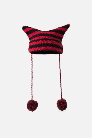 Concert Outfit Striped Little Devil Cat Ear Hat