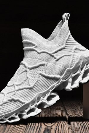 Concert Outfit Striped Mesh Sneakers