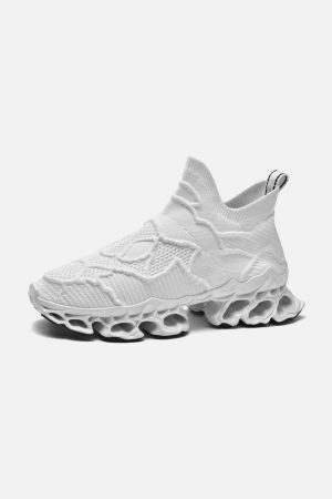 Concert Outfit Striped Mesh Sneakers