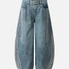Concert Outfit Striped Stitching Barrel Jeans
