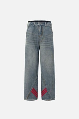 Concert Outfit Striped Vibe Straight Jeans