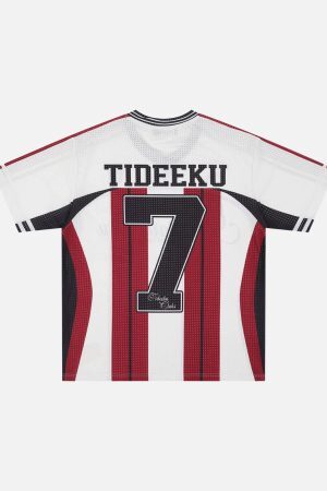 Concert Outfit Stylish Striped Sports Jersey T-Shirt