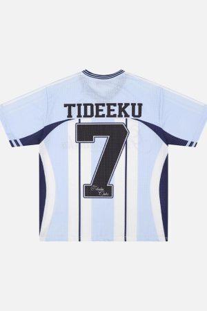 Concert Outfit Stylish Striped Sports Jersey T-Shirt