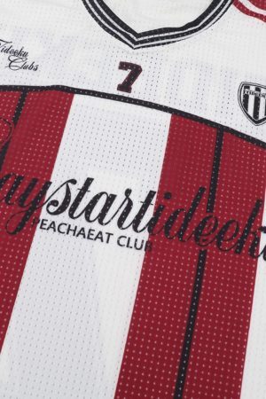 Concert Outfit Stylish Striped Sports Jersey T-Shirt