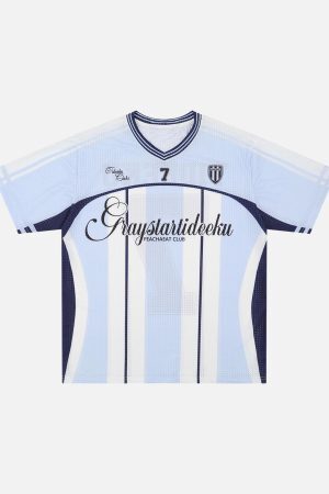 Concert Outfit Stylish Striped Sports Jersey T-Shirt